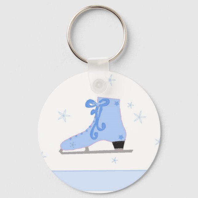 Porte-clés Patin à glace bleu mignon (Recto)