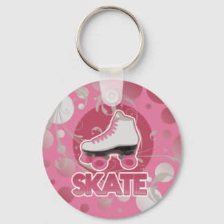 Porte-clés Patinage à rouleaux à bulles roses, patinage