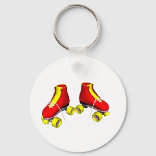 Porte-clés patins de rouleau rouges