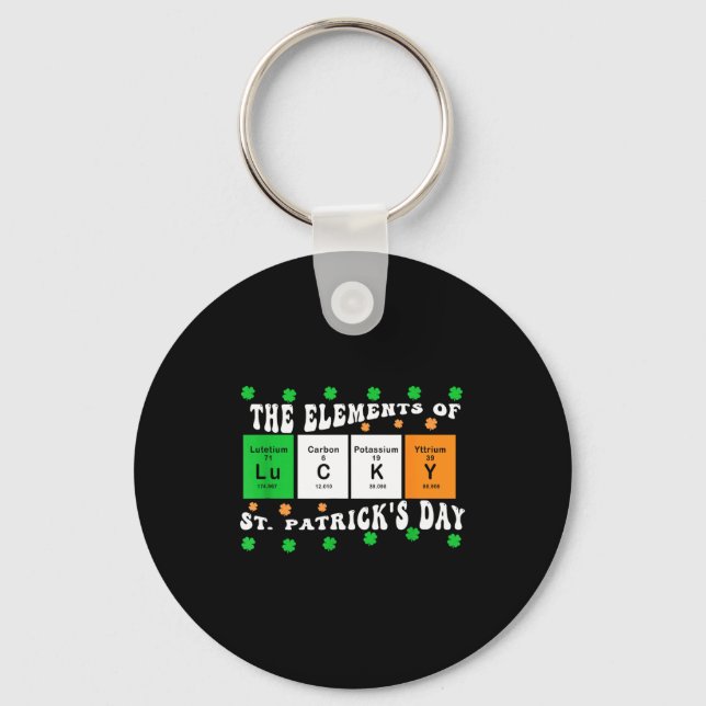 Porte-clés Patricks Day Funny Elements Of Lucky Periodic Tabl (Recto)