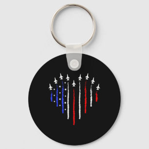 Porte-clés Patriot Juillet 4 Jets d'avion de chasse Drapeau U