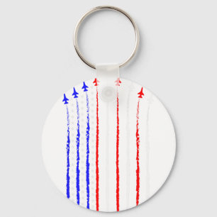 Porte-clés Patriot Juillet 4 Jets d'avion de chasse Drapeau U