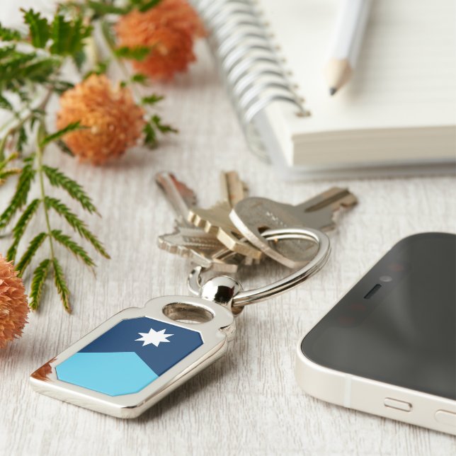 Porte-clés Patriotic keychain with Flag of Minnesota, USA (Côté )