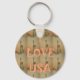 Porte-clés Patriotic Pop Art : "I Love USA" Graphisme Art Des