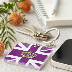 Porte-clés patriotique Couronne et Union Jack