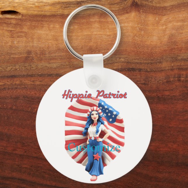 Porte-clés Patriotique hippie fille Thunder_Cove (Recto)