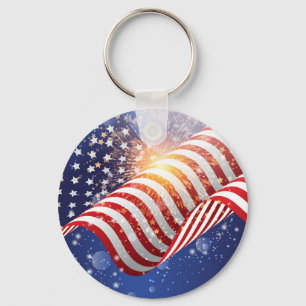 Porte-clés Patriotique Juillet 4 Porte - clé