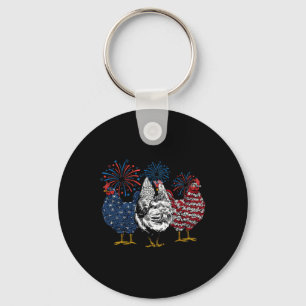 Porte-clés Patriotique Usa poulet 4 juillet fête de l'indépen