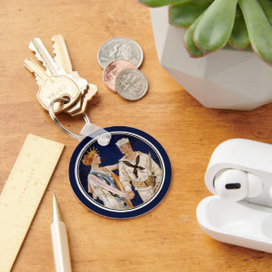 Porte-clés Patriotisme vintage, Lady Liberty avec Marine Seam