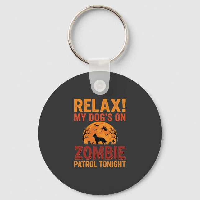 Porte-clés Patrouille de Chien Zombie Halloween (Recto)