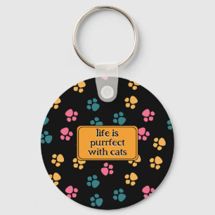 Porte-clés Patte de chat noir drôle mignonne