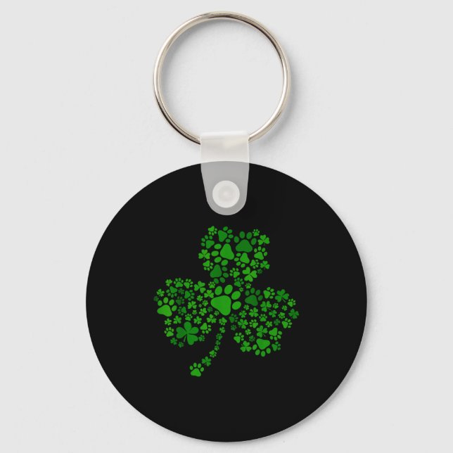 Porte-clés Patte de chien trèfle Saint-Patrick journee chien  (Recto)