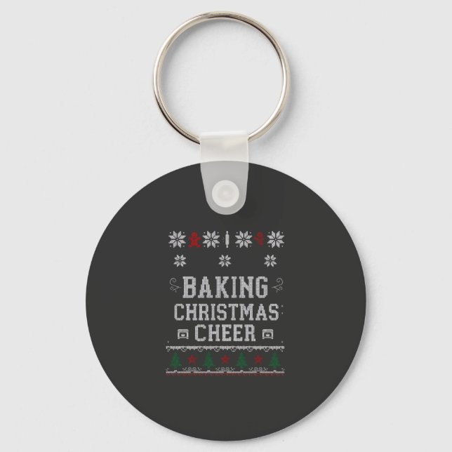 Porte-clés Patte de tricot de four à biscuits de Noël au ging (Recto)