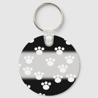 Porte-clés Patters de Black and White Animal Paw.