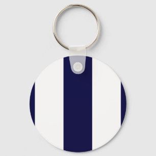 Porte-clés Patters de Navy Blue and White Extra Large Stripe