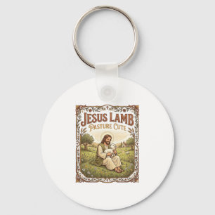 Porte-clés Pâturage de Jésus agneau Mignon Pâturage de Jésus