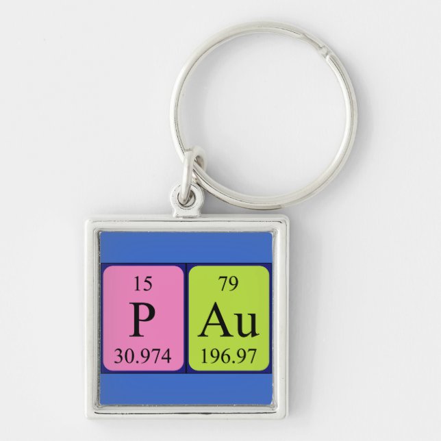 Porte-clés Pau periodic table name keyring (Devant)