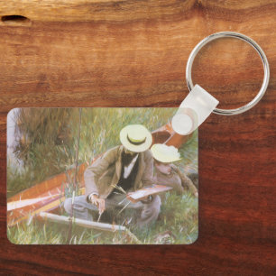 Porte-clés Paul Helleu esquissant avec sa femme par JS Sargen