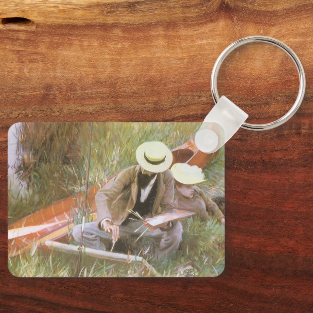 Porte-clés Paul Helleu esquissant avec sa femme par JS Sargen (Recto)