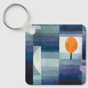 Porte-clés Paul Klee Messager de l'automne Bleu Moderne Abstr