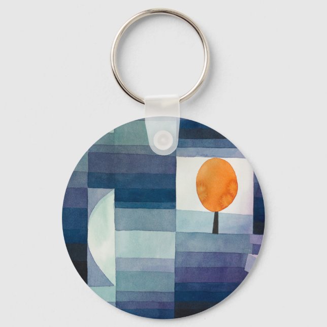 Porte-clés Paul Klee Messager de l'automne Bleu Moderne Abstr (Recto)