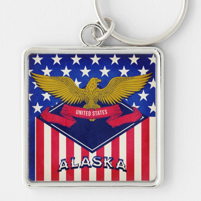 Porte-clés Pavillon Alaska USA (Devant)