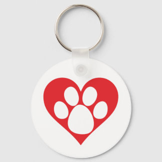 Porte-clés Paw Chien Coeur