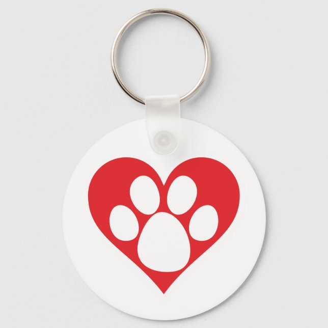 Porte-clés Paw Chien Coeur (Recto)