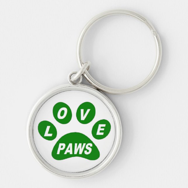 Porte-clés Paws d'amour porte - clé sur les pattes vert (Devant)