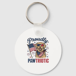 Porte-clés Pawtriotique chien conception de t-shirt vintage p