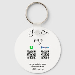 Porte-clés Paypal Cashapp scan pour payer QR ajouter le nom d