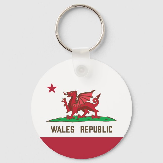 Porte-clés Pays de Galles République Drapeau de dragon Pride  (Recto)