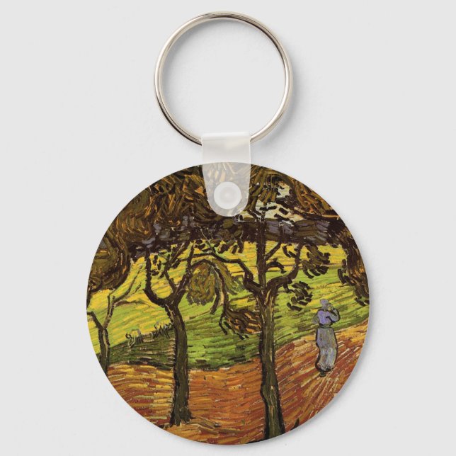 Porte-clés Paysage, arbres et personnages de Vincent van Gogh (Recto)