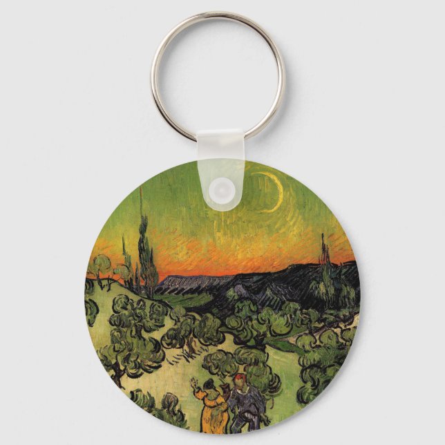Porte-clés Paysage au clair de lune de Vincent Van Gogh (Recto)