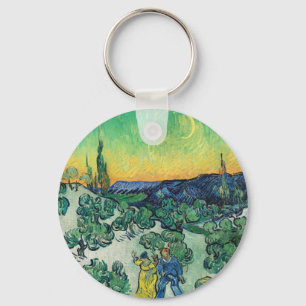 Porte-clés Paysage avec deux pas et lune de croissant