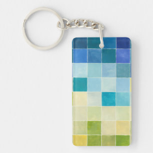 Porte-clés Paysage avec les carrés Pixilated multicolores