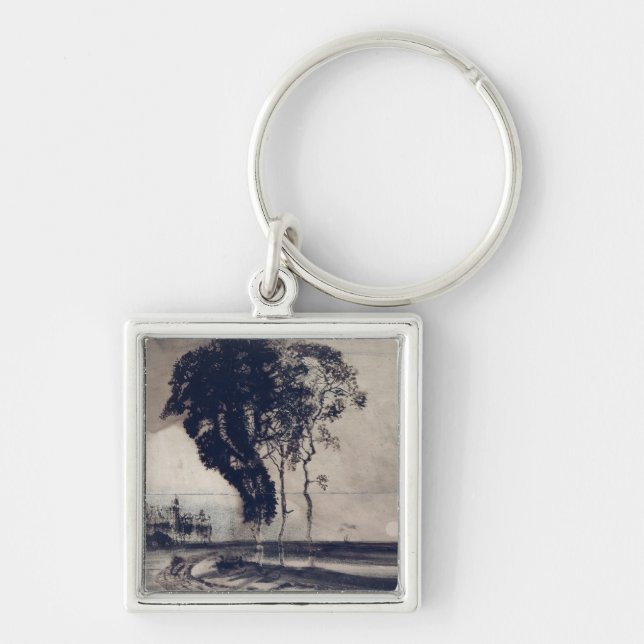 Porte-clés Paysage avec trois arbres, 1850 (Devant)