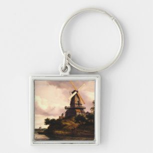 Porte-clés Paysage avec une œuvre d'art de moulin à vent