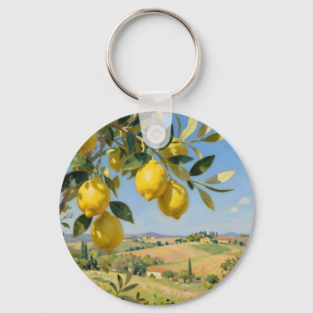 Porte-clés Paysage d'arbre à citrons de Toscane (Recto)