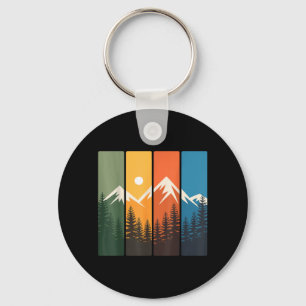 Porte-clés Paysage de nature au coucher du soleil dans la for