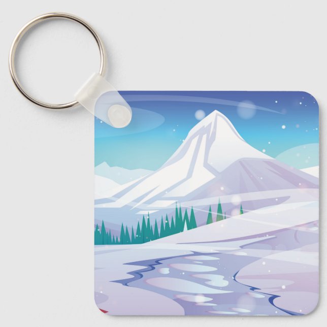 Porte-clés Paysage de neige (Recto)