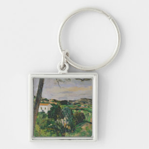 Porte-clés Paysage de Paul Cezanne avec le toit rouge ou le