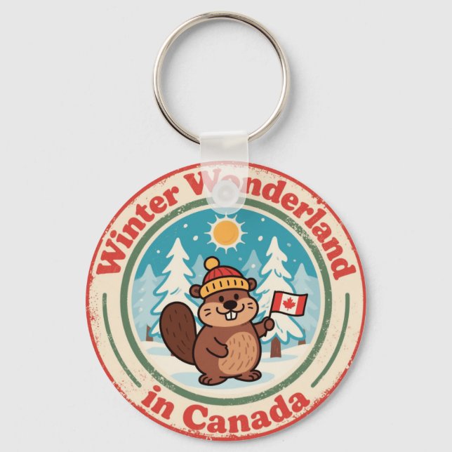 Porte-clés Paysage hivernal au Canada Art (Recto)