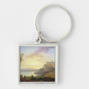 Porte-clés Paysage italien, coucher de soleil