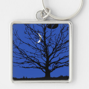 Porte-clés Paysage lunaire en bleu et noir de Cobalt