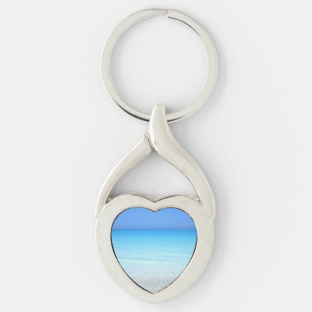 Porte-clés Paysage marin de couleur turquoise (Devant)