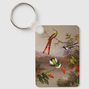 Porte-clés Paysage tropical avec dix colibris