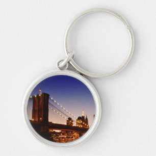 Porte-clés Paysage urbain de New York avec le pont au-dessus
