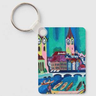 Porte-clés Paysage urbain expressionniste Kirchner Zurich