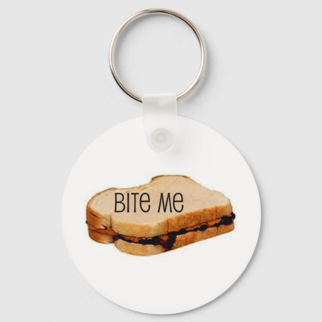 PORTE-CLÉS PB&J "BITE ME" SANDWICH IMPRIMER (Recto)